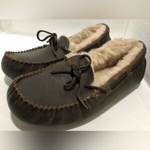 UGG Men's Dark Brown Leather Loafers